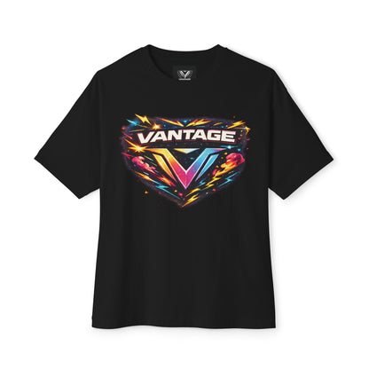 Vantage Flame Logo Tee — Retro Neon Graphic T-Shirt