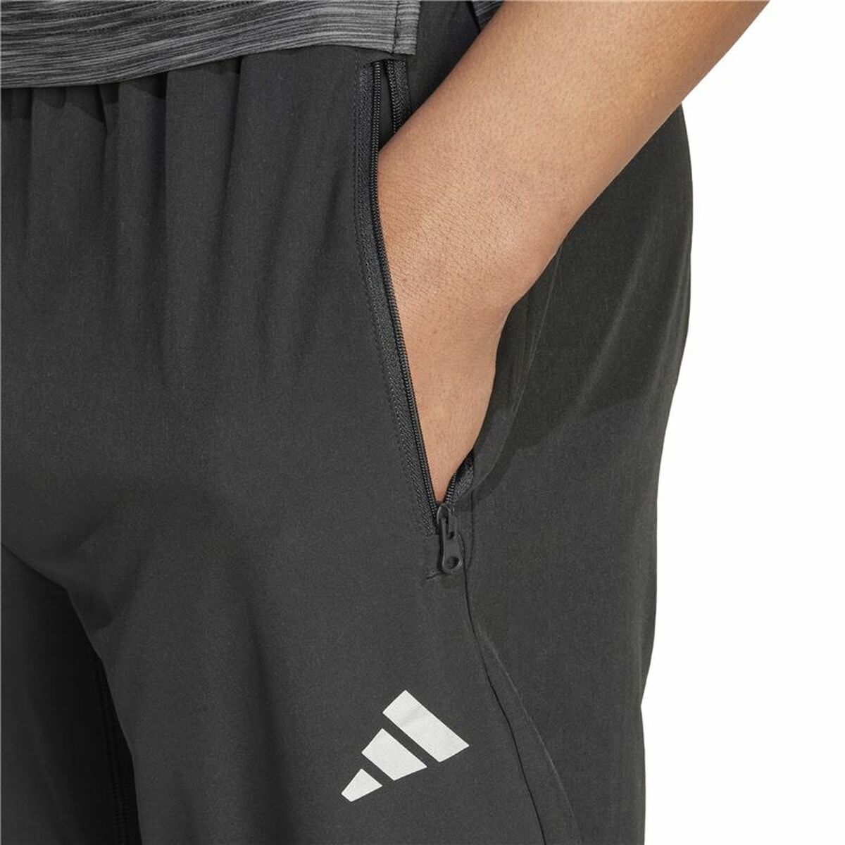 Long Sports Trousers Adidas Gym+ Training Black Men-5