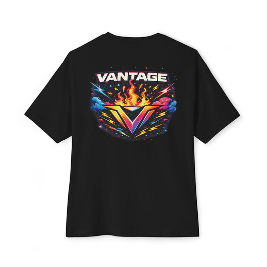 Vantage Flame Logo Tee — Retro Neon Graphic T-Shirt