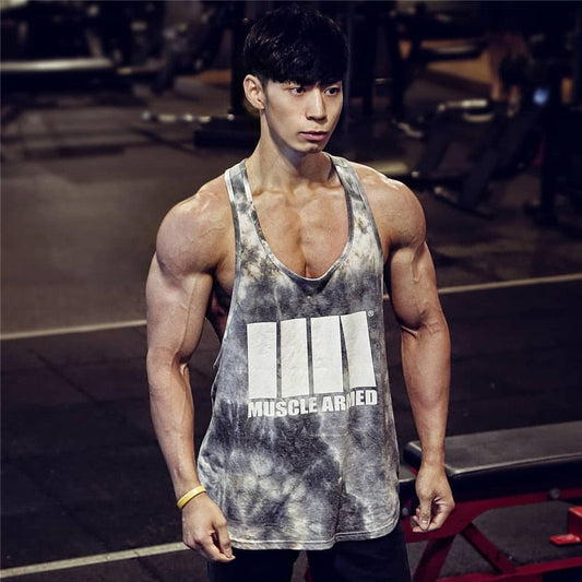Gyms Fitness Workout Singlet Sling Vest Men Bodybuilding Tank Top Camouflage sleeveless Shirt Boy Summer Brand gym clothing-0