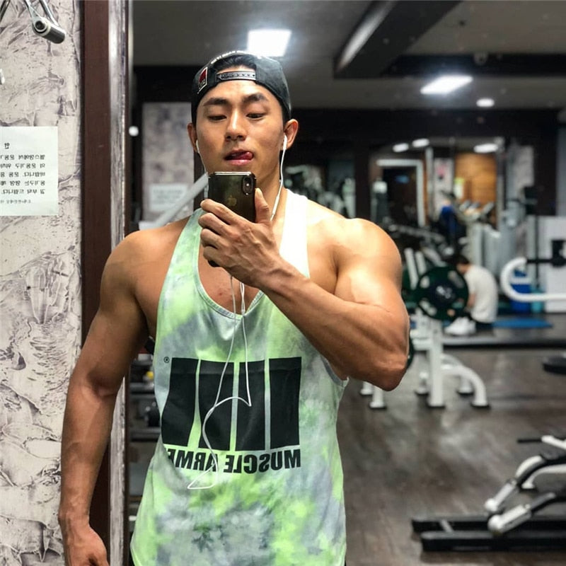 Gyms Fitness Workout Singlet Sling Vest Men Bodybuilding Tank Top Camouflage sleeveless Shirt Boy Summer Brand gym clothing-2
