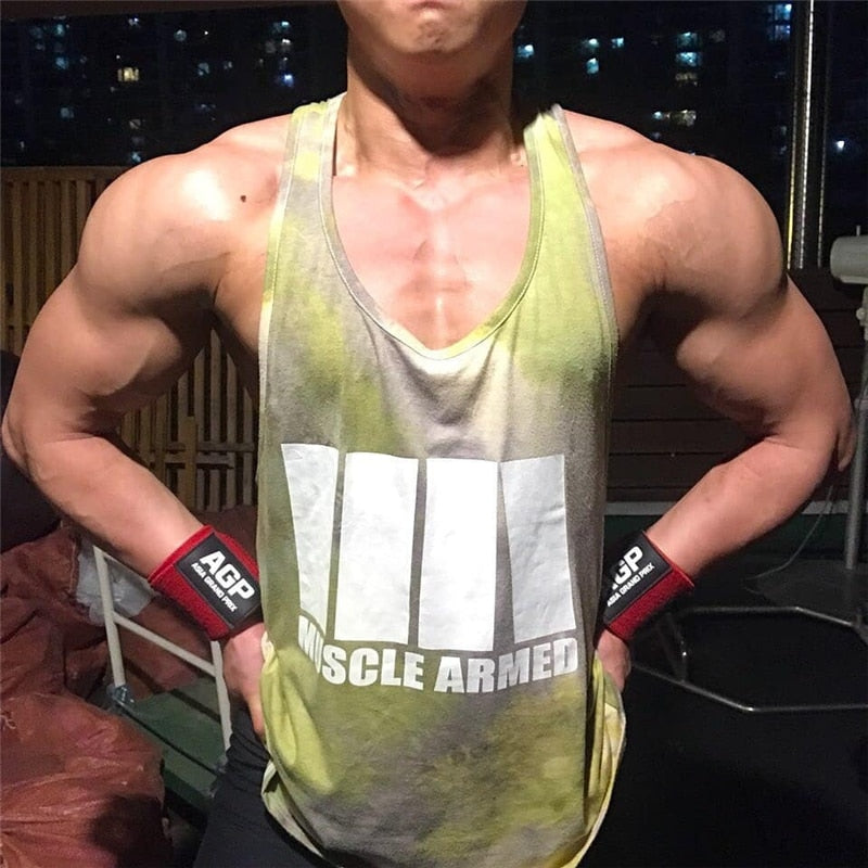 Gyms Fitness Workout Singlet Sling Vest Men Bodybuilding Tank Top Camouflage sleeveless Shirt Boy Summer Brand gym clothing-3