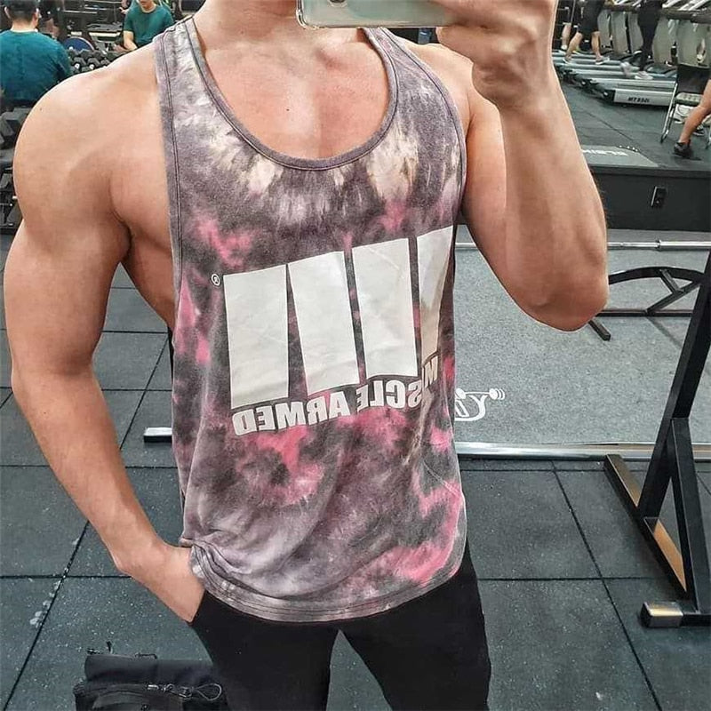 Gyms Fitness Workout Singlet Sling Vest Men Bodybuilding Tank Top Camouflage sleeveless Shirt Boy Summer Brand gym clothing-4