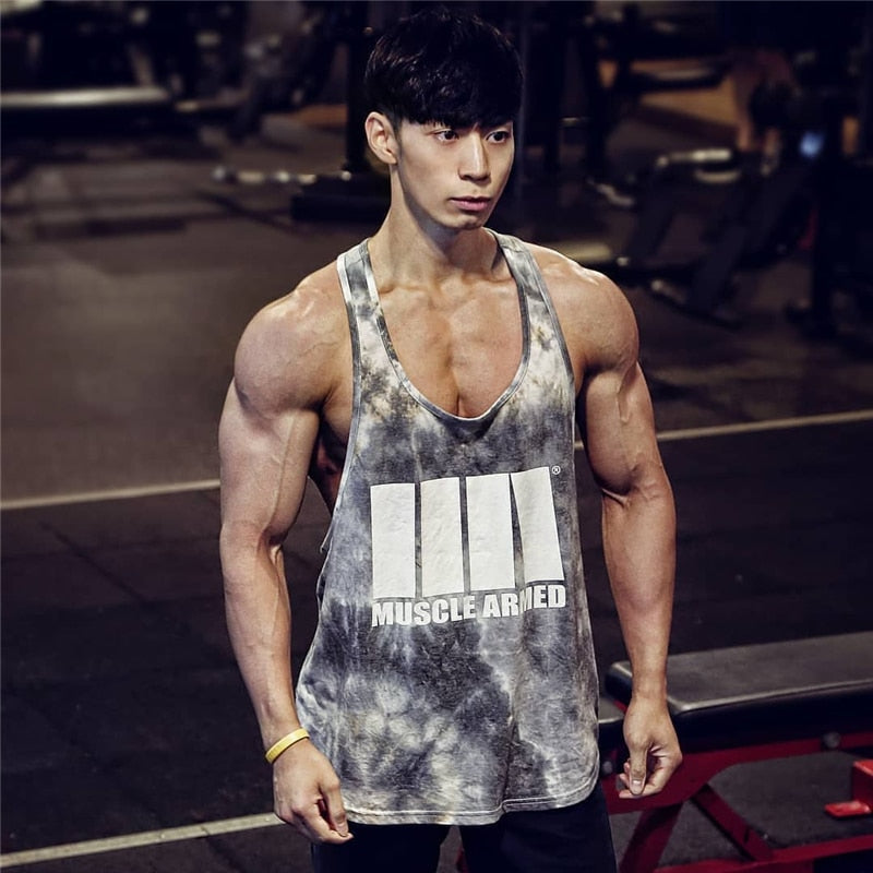 Gyms Fitness Workout Singlet Sling Vest Men Bodybuilding Tank Top Camouflage sleeveless Shirt Boy Summer Brand gym clothing-1