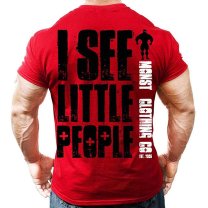 Printed Running T Shirt Men Cotton Sport Gym Shirt Men Fitness Top Workout Clothing Sportswear Jogging Training Sports Tshirt-7