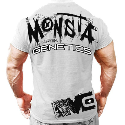 Printed Running T Shirt Men Cotton Sport Gym Shirt Men Fitness Top Workout Clothing Sportswear Jogging Training Sports Tshirt-17