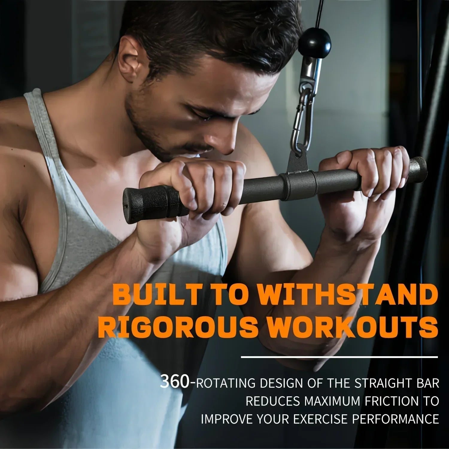 Gym Rotating Straight Bar-2